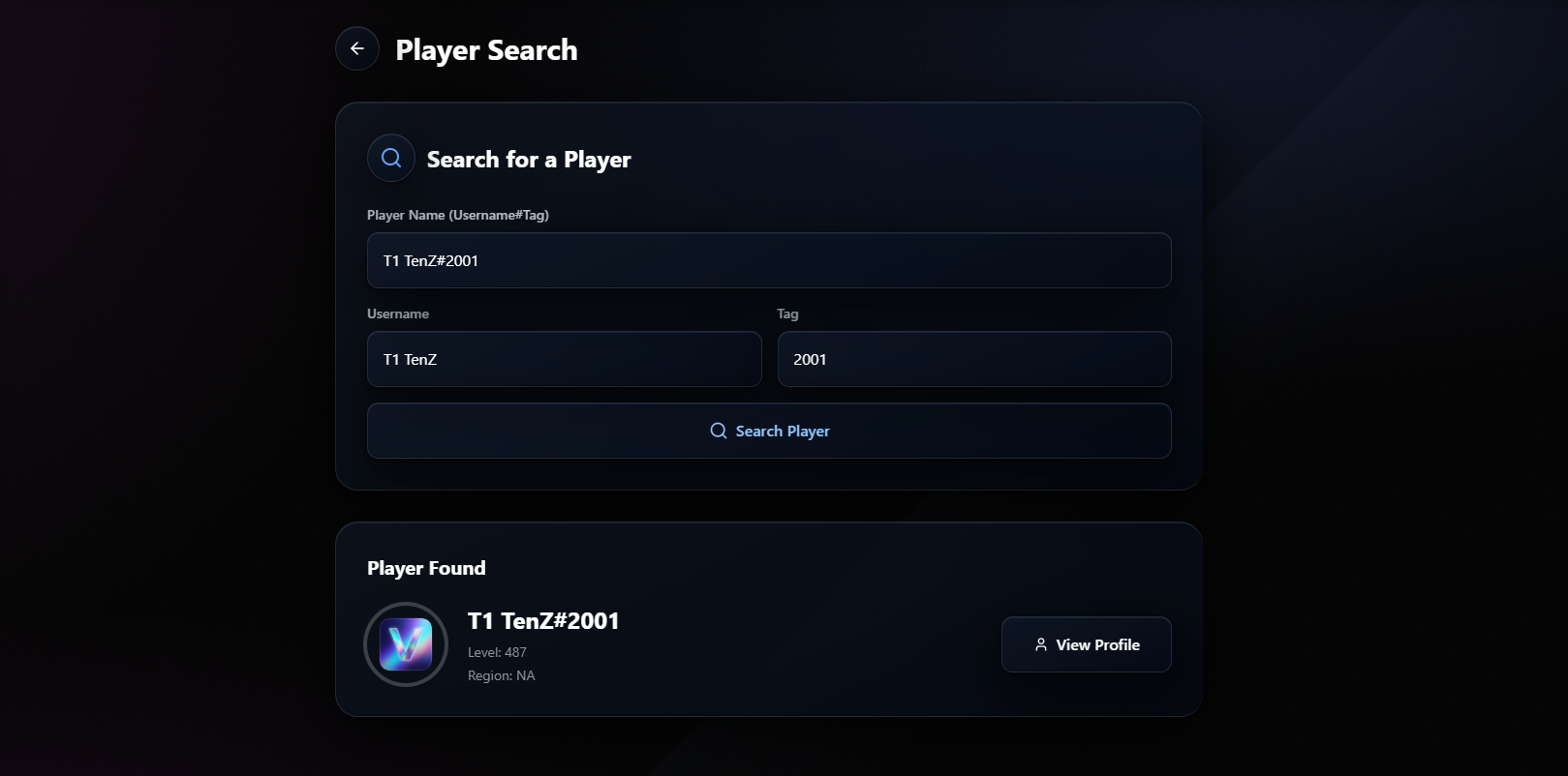Player Search preview