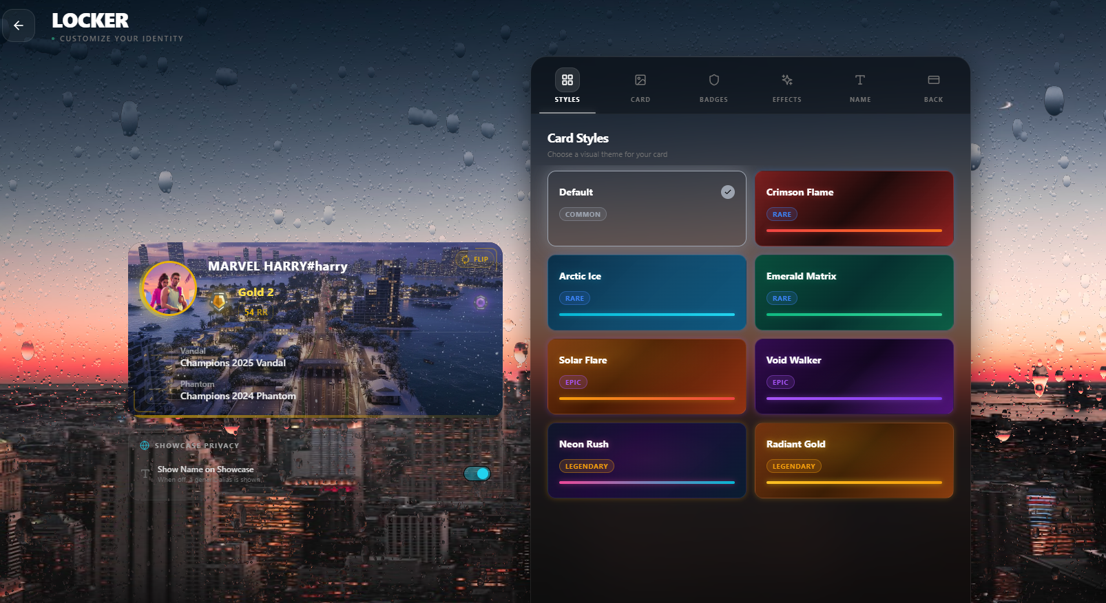Customization screenshot