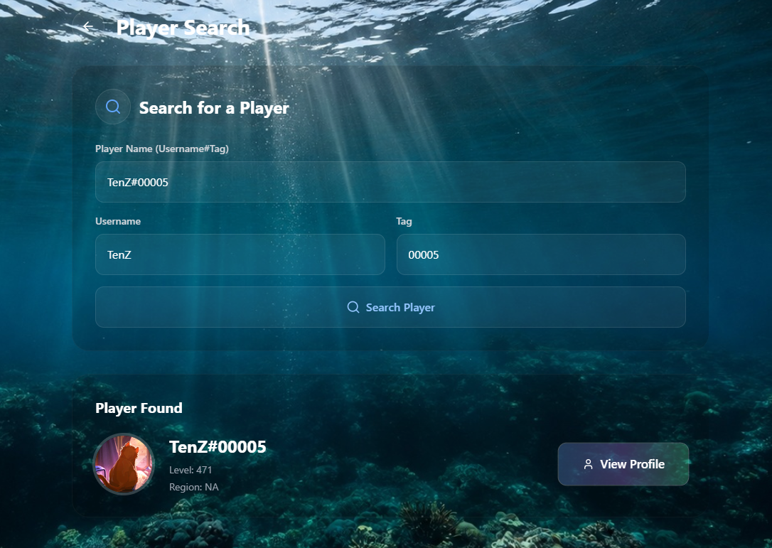 Player Search screenshot