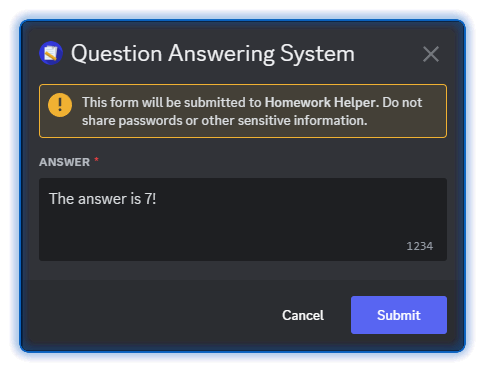 Answer Modal Example